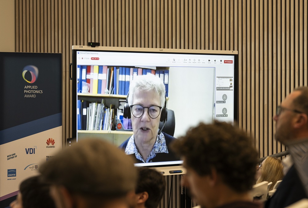 Prof Dr Anne L&#39;Huillier during her virtual keynote speech.